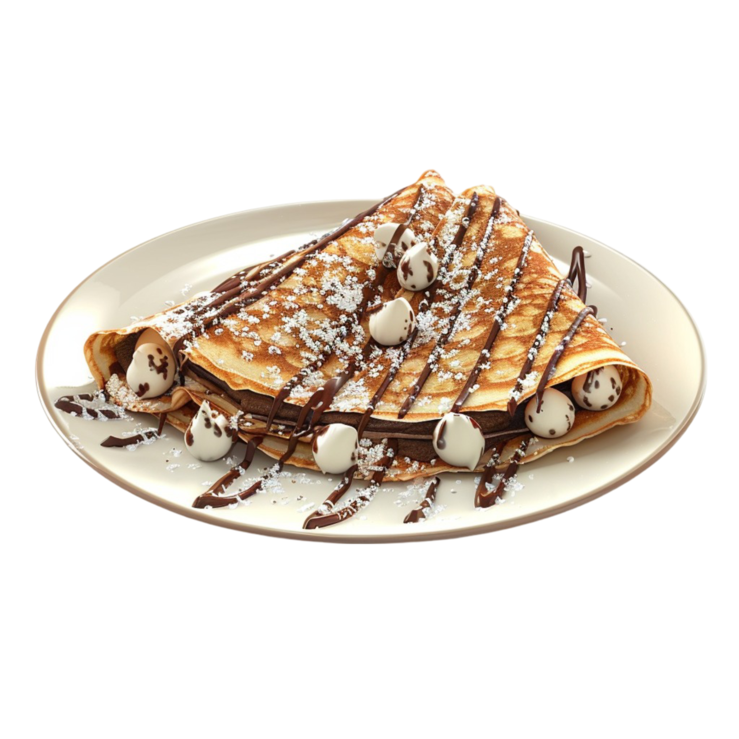 A plate of chocolate crepes_15608829